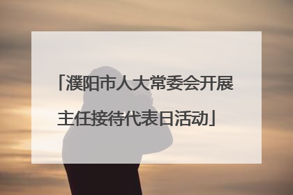 濮阳市人大常委会开展主任接待代表日活动