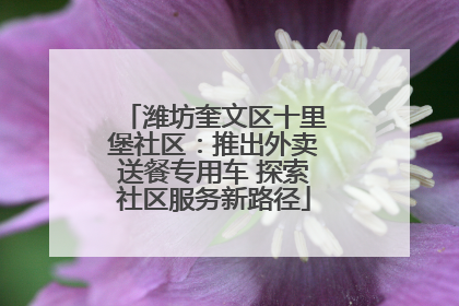 潍坊奎文区十里堡社区：推出外卖送餐专用车 探索社区服务新路径
