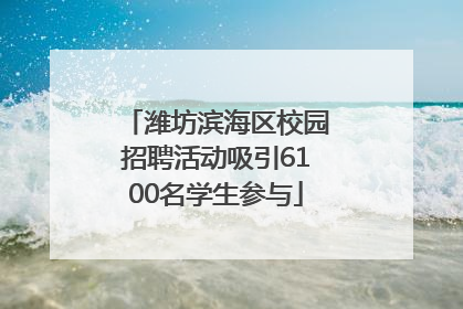 潍坊滨海区校园招聘活动吸引6100名学生参与