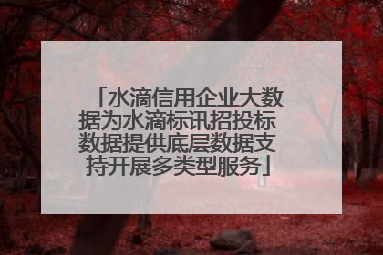 水滴信用企业大数据为水滴标讯招投标数据提供底层数据支持开展多类型服务