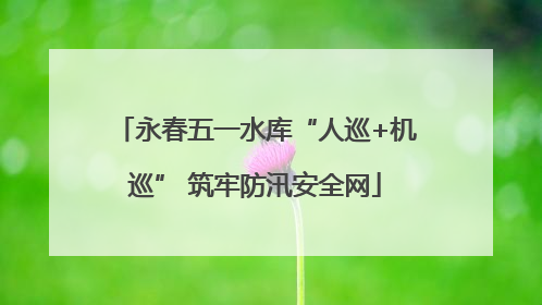 永春五一水库“人巡+机巡” 筑牢防汛安全网