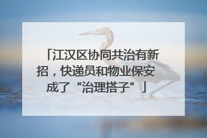 江汉区协同共治有新招，快递员和物业保安成了“治理搭子”