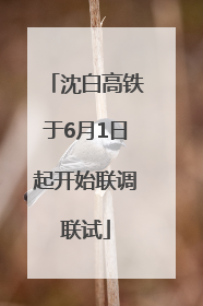 沈白高铁于6月1日起开始联调联试