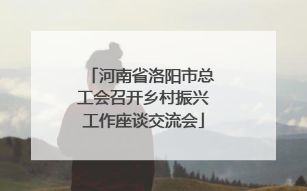 河南省洛阳市总工会召开乡村振兴工作座谈交流会
