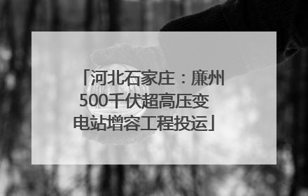 河北石家庄：廉州500千伏超高压变电站增容工程投运