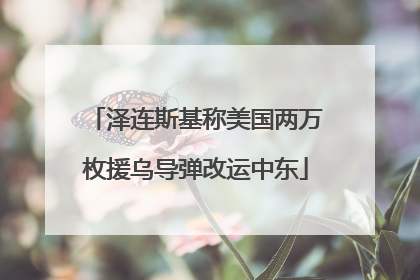 泽连斯基称美国两万枚援乌导弹改运中东
