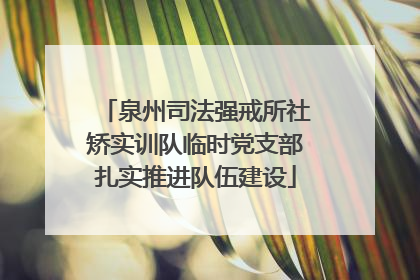 泉州司法强戒所社矫实训队临时党支部扎实推进队伍建设