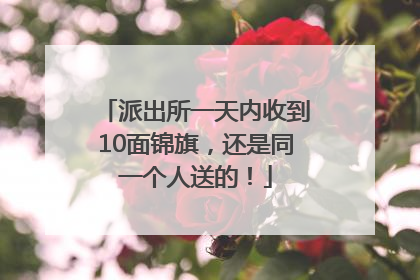派出所一天内收到10面锦旗，还是同一个人送的！