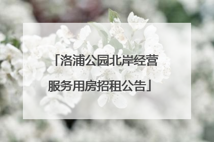 洛浦公园北岸经营服务用房招租公告