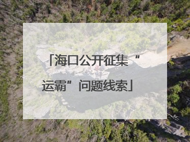 海口公开征集“运霸”问题线索
