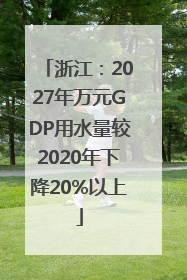 浙江：2027年万元GDP用水量较2020年下降20%以上