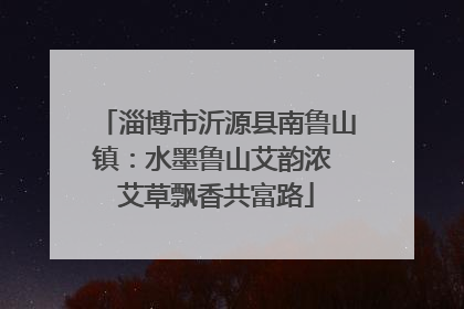 淄博市沂源县南鲁山镇：水墨鲁山艾韵浓 艾草飘香共富路