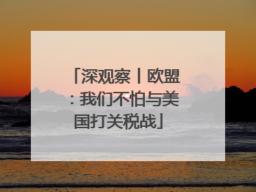 深观察丨欧盟：我们不怕与美国打关税战