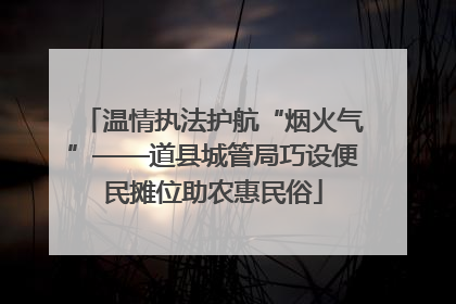 温情执法护航“烟火气”——道县城管局巧设便民摊位助农惠民俗