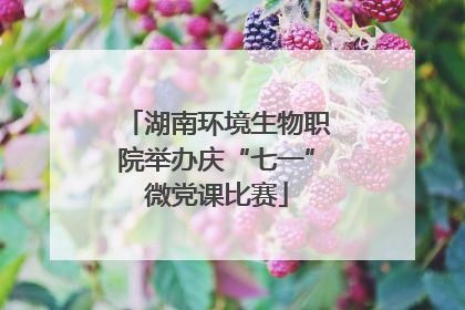 湖南环境生物职院举办庆“七一”微党课比赛