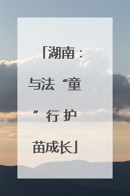 湖南：与法“童”行 护苗成长