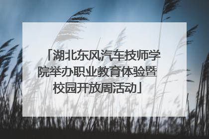 湖北东风汽车技师学院举办职业教育体验暨校园开放周活动
