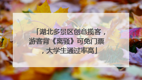 湖北多景区创意揽客，游客背《离骚》可免门票，大学生通过率高