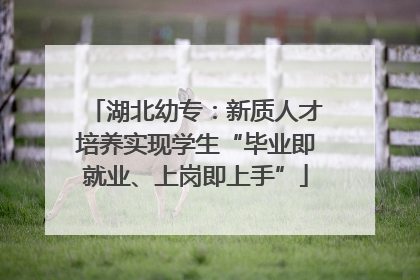 湖北幼专：新质人才培养实现学生“毕业即就业、上岗即上手”