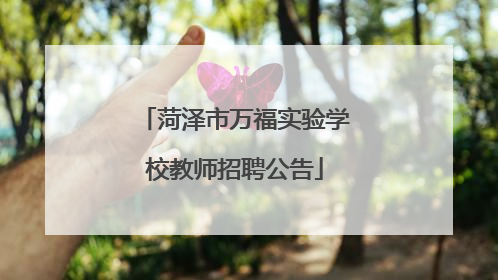 菏泽市万福实验学校教师招聘公告