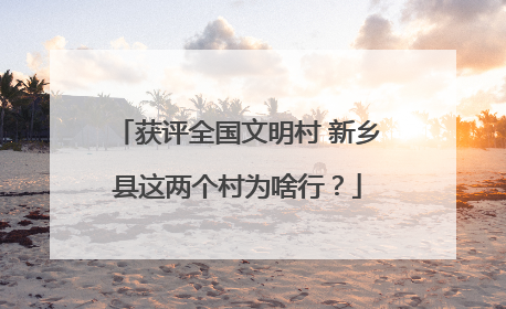 获评全国文明村 新乡县这两个村为啥行？