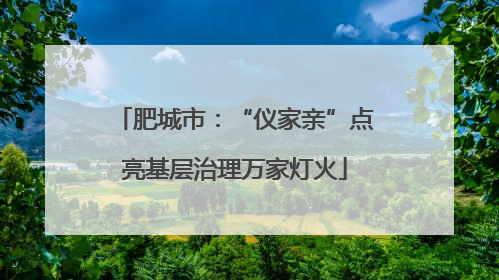 肥城市：“仪家亲”点亮基层治理万家灯火