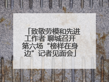 致敬劳模和先进工作者 聊城召开第六场“榜样在身边”记者见面会