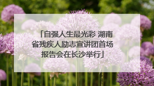 自强人生最光彩 湖南省残疾人励志宣讲团首场报告会在长沙举行