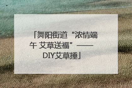 舞阳街道“浓情端午 艾草送福”——DIY艾草捶