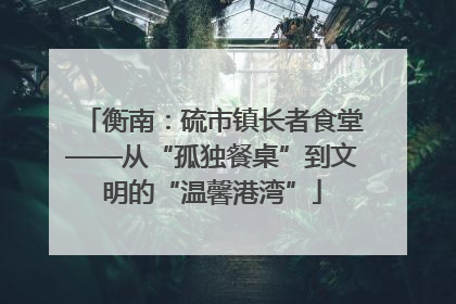 衡南：硫市镇长者食堂——从“孤独餐桌”到文明的“温馨港湾”