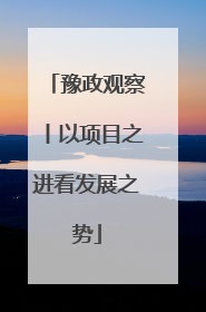 豫政观察丨以项目之进看发展之势