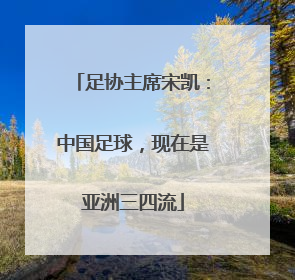 足协主席宋凯：中国足球，现在是亚洲三四流