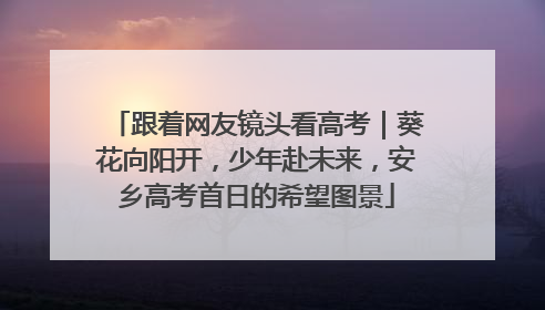 跟着网友镜头看高考｜葵花向阳开，少年赴未来，安乡高考首日的希望图景