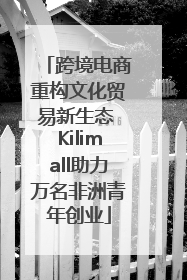 跨境电商重构文化贸易新生态 Kilimall助力万名非洲青年创业