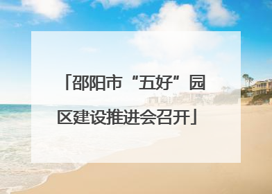 邵阳市“五好”园区建设推进会召开