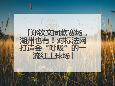 郑钦文同款赛场，湖州也有！对标法网打造会“呼吸”的一流红土球场