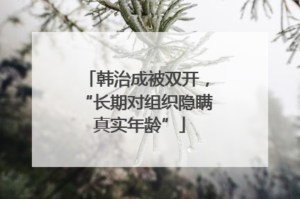 韩治成被双开，“长期对组织隐瞒真实年龄”