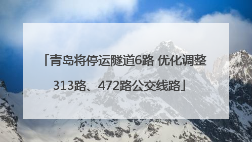 青岛将停运隧道6路 优化调整313路、472路公交线路