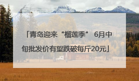 青岛迎来“榴莲季” 6月中旬批发价有望跌破每斤20元