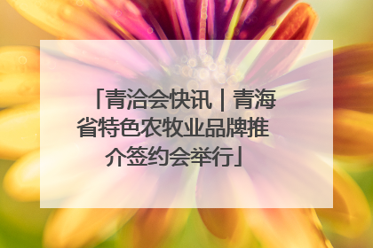 青洽会快讯｜青海省特色农牧业品牌推介签约会举行