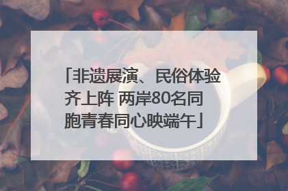 非遗展演、民俗体验齐上阵 两岸80名同胞青春同心映端午