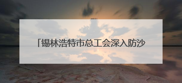 锡林浩特市总工会深入防沙治沙项目区开展慰问活动