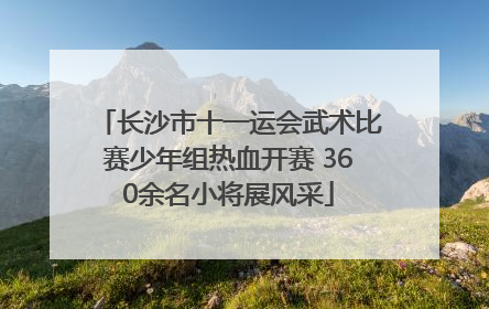 长沙市十一运会武术比赛少年组热血开赛 360余名小将展风采