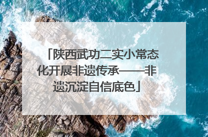 陕西武功二实小常态化开展非遗传承——非遗沉淀自信底色
