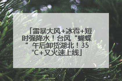 雷暴大风+冰雹+短时强降水！台风“蝴蝶”午后卸货湖北！35℃+又火速上线