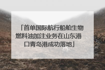 首单国际航行船舶生物燃料油加注业务在山东港口青岛港成功落地