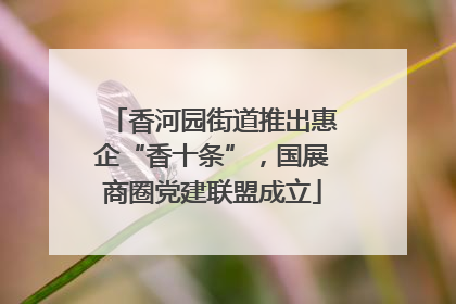 香河园街道推出惠企“香十条”，国展商圈党建联盟成立