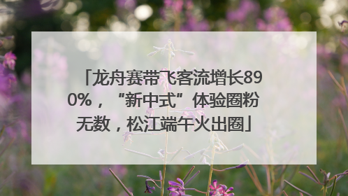 龙舟赛带飞客流增长890%，“新中式”体验圈粉无数，松江端午火出圈