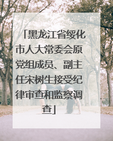 黑龙江省绥化市人大常委会原党组成员、副主任宋树生接受纪律审查和监察调查