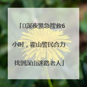 ﻿深夜紧急搜救6小时，霍山警民合力找到深山迷路老人